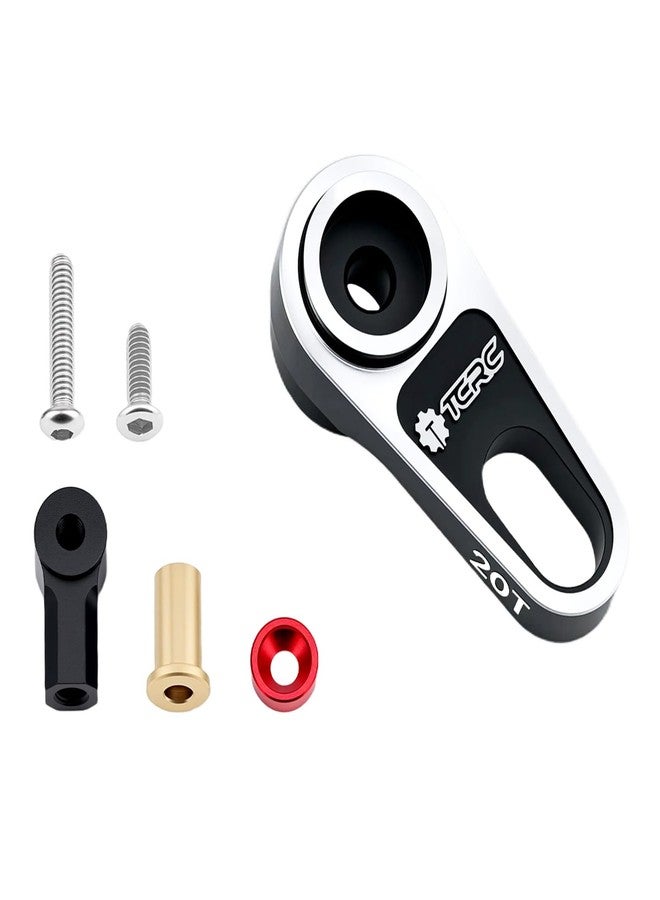 TCRC 7075 Aluminum Rear 20T Servo Horn with Adjustable Connecting Rod for Axial 1/8 AXP8 Gilamon Trail Buggy Upgrade,Black - Image 1